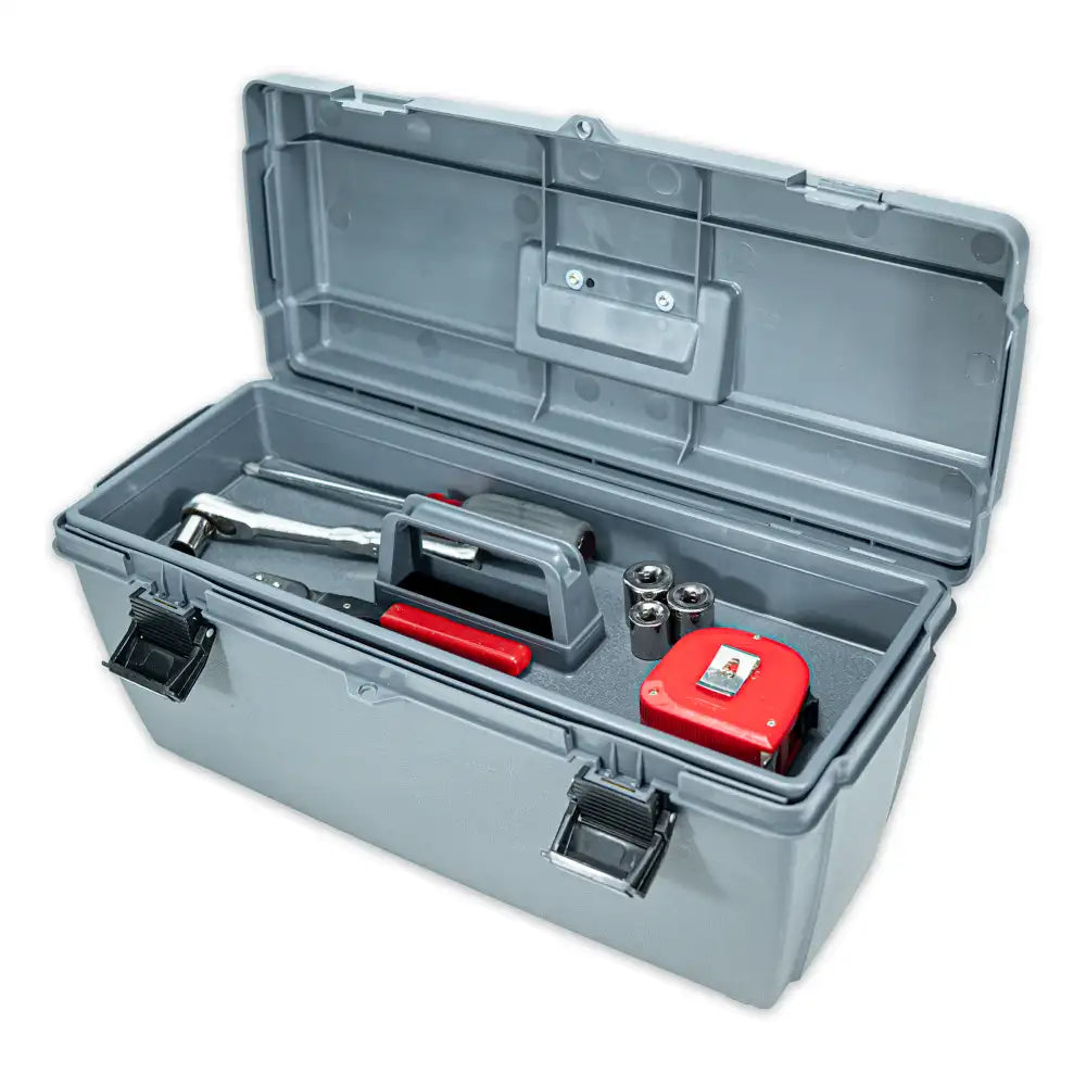 Gray Utility Box 6757HS (19800-2) with Open Interior & Lift-Out Tray