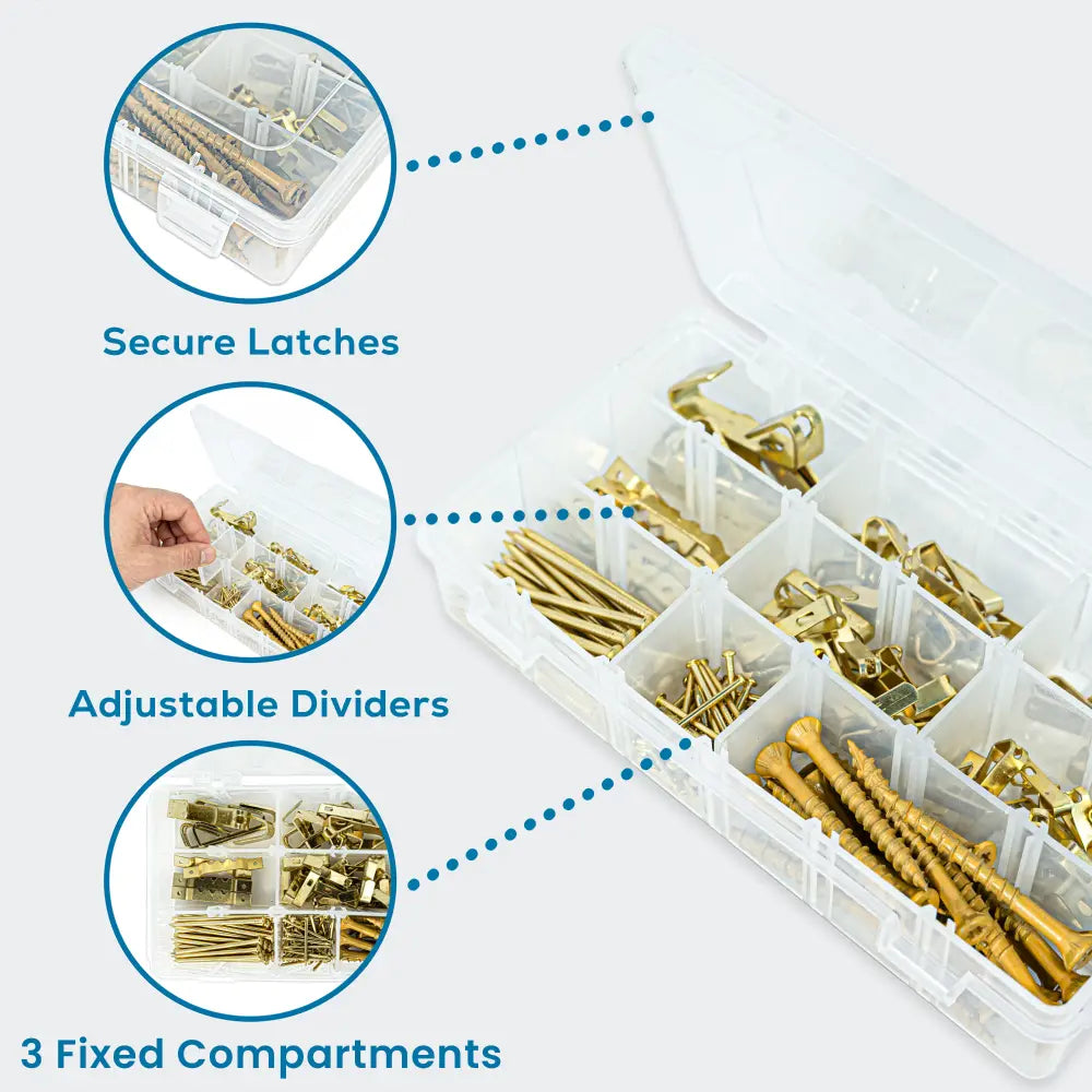 Tuff Tainer® Series 6703TE (T2003) Translucent 3 Compartment Box with Dividers