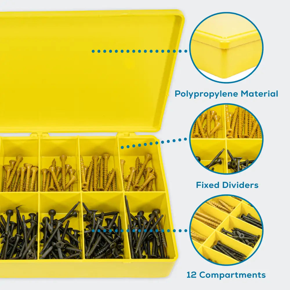 M-Series 6708TF (M602) Opaque Safety Yellow 12 Compartment Box