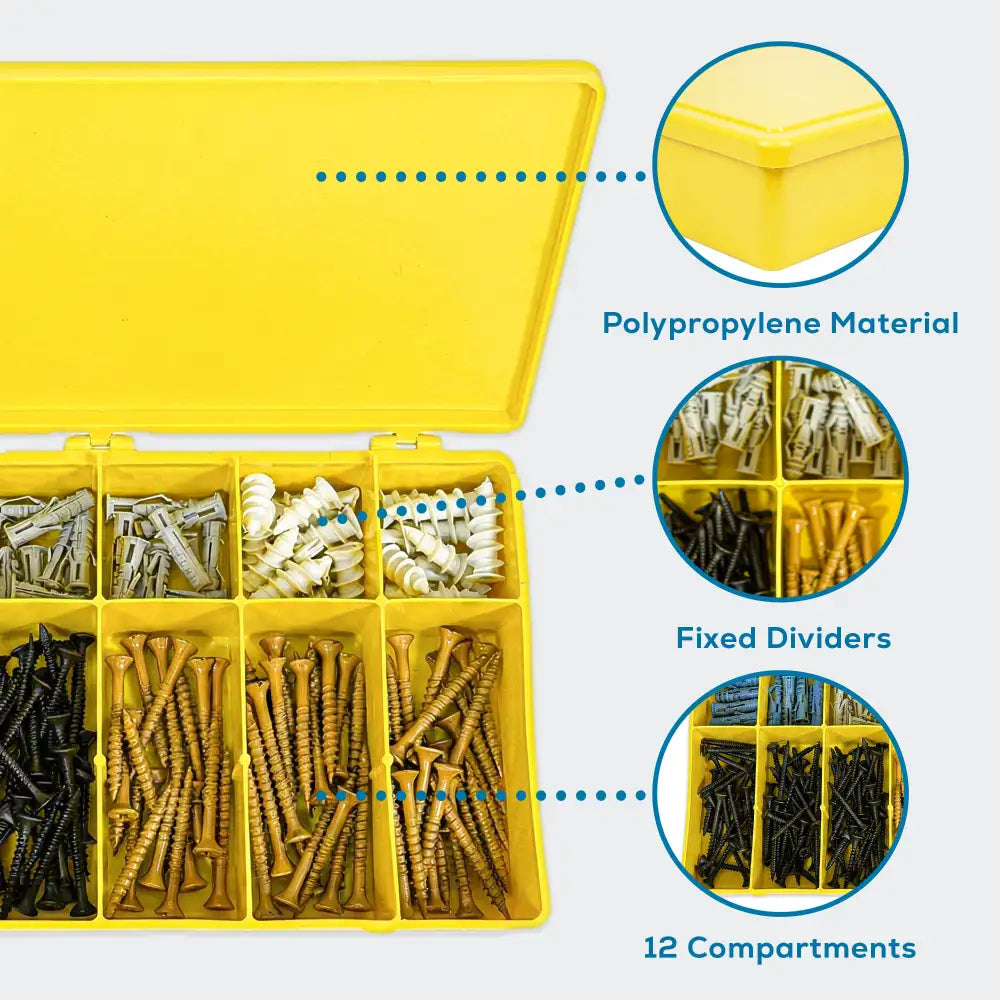 M-Series 6712TF (M612) Opaque Safety Yellow 12 Compartment Box