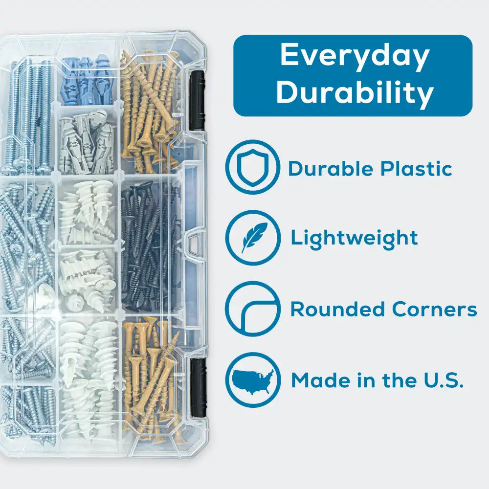 Tuff Tainer® Series 6707TE (T3003) Translucent 3 Compartment Box with Dividers