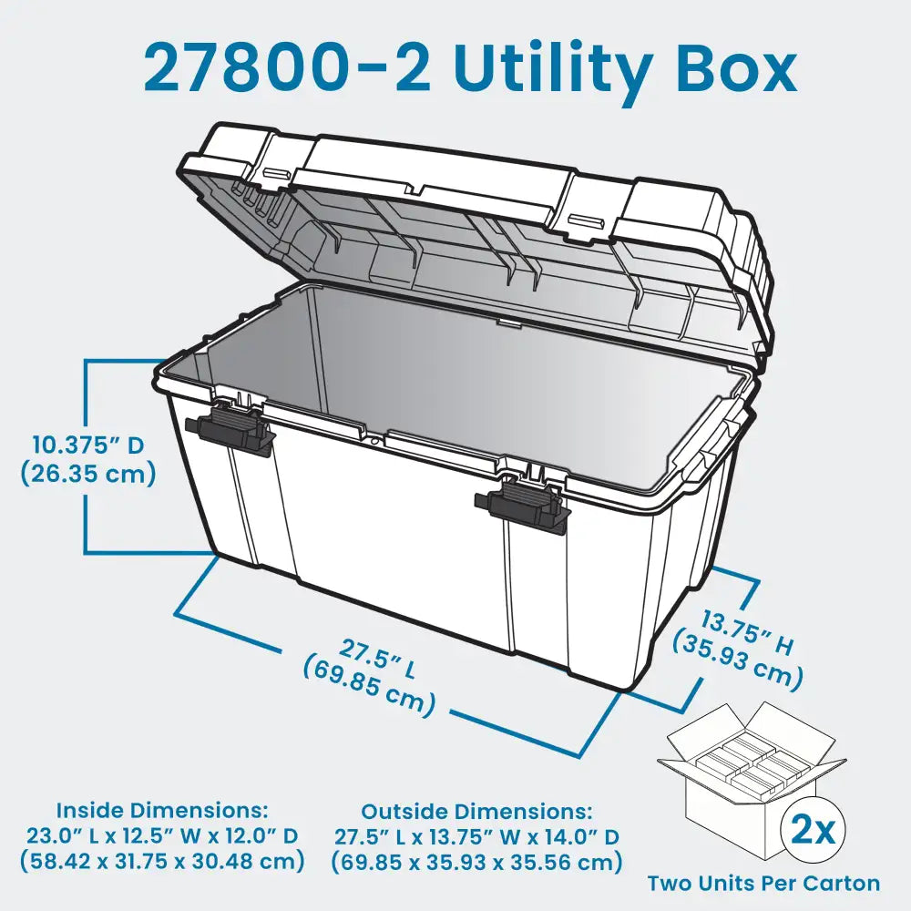 Gray Utility Box 6754TC (27800-2) with Open Interior & Lift-Out Tray