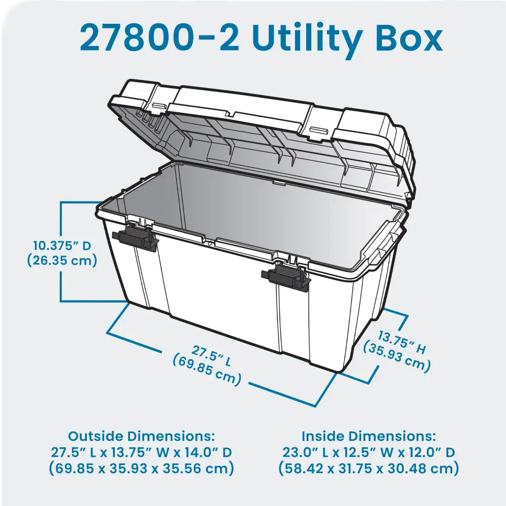 Gray Utility Box 6754TC (27800-2) with Open Interior & Lift-Out Tray
