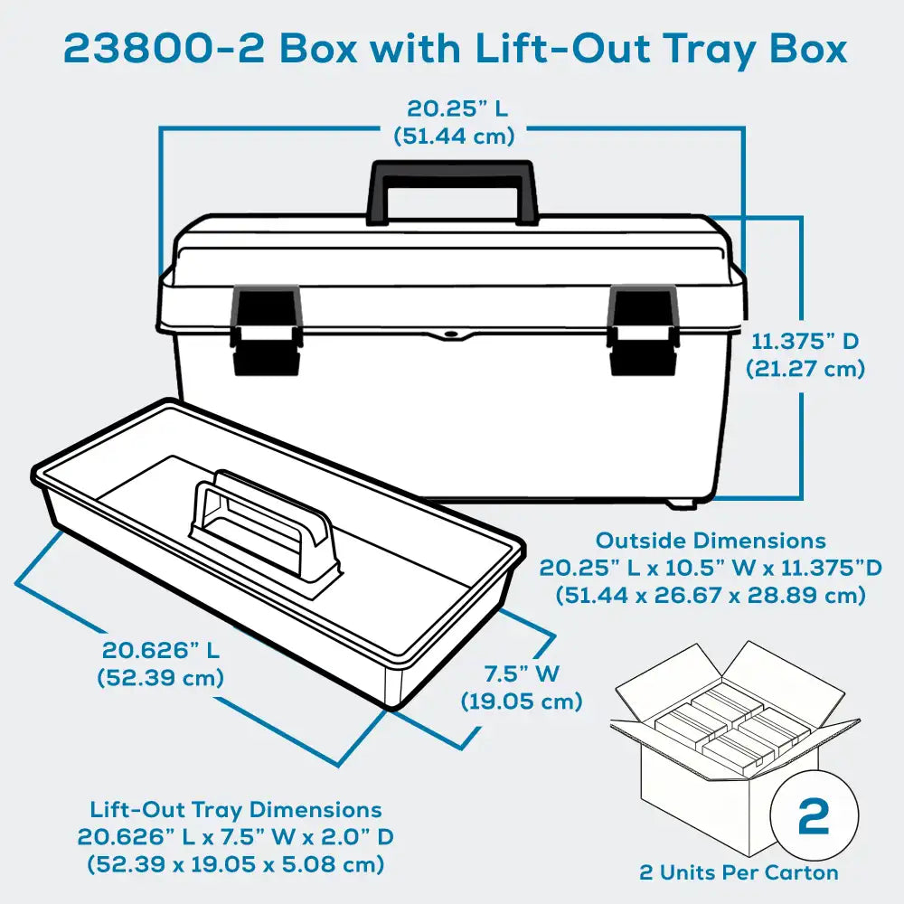 Gray Utility Box 6759HS (23800-2) with Open Interior & Lift-Out Tray