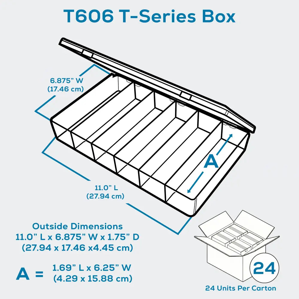 T-Series 6710TE (T606) Translucent 6 Compartment Box