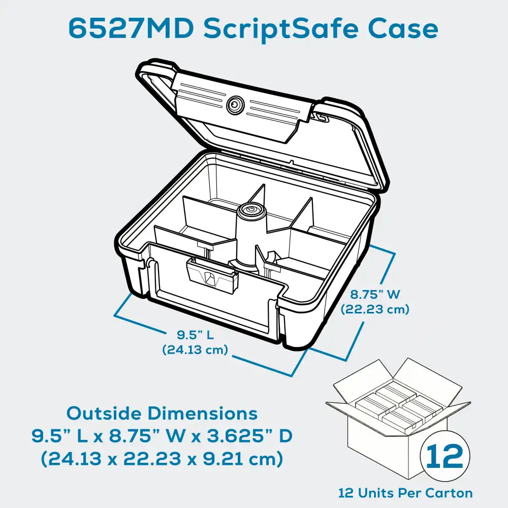 ScriptSafe® 6527MD Secure Divided Core Medical Case w/Lock-Down Feature