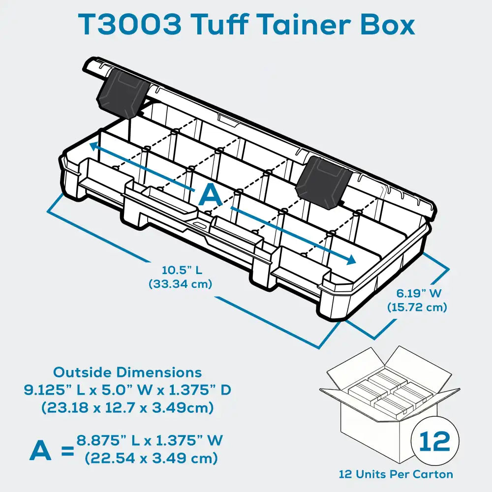 Tuff Tainer® Series 6707TE (T3003) Translucent 3 Compartment Box with Dividers