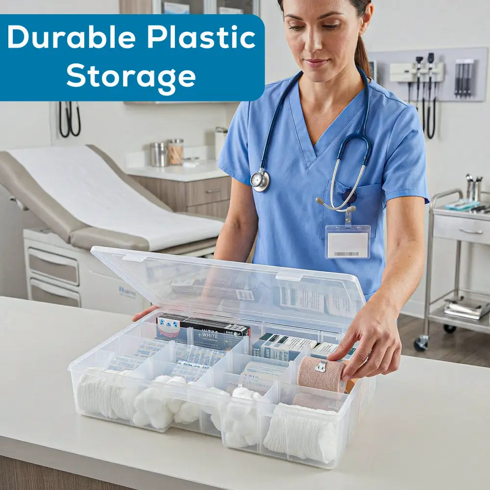 Tuff Tainer® Series 6774TE (T7004) Translucent 7 Compartment Box with Dividers
