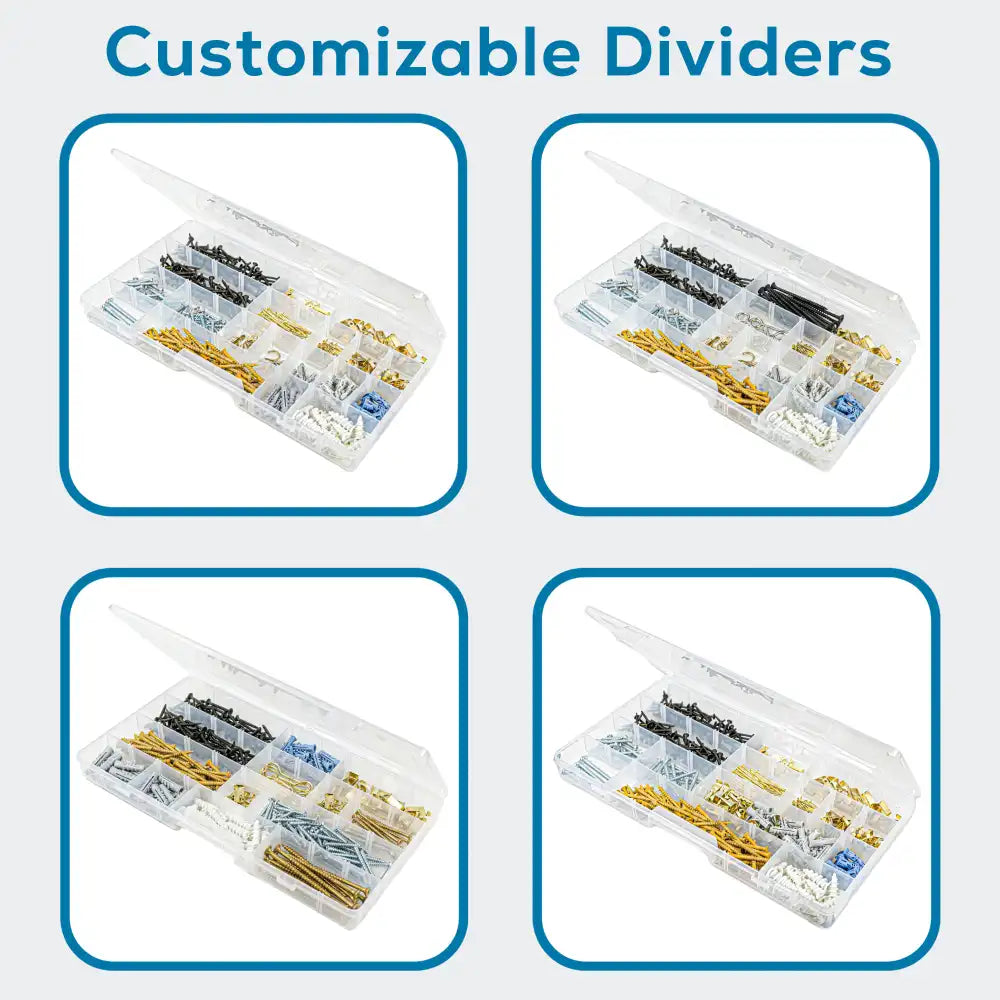 Tuff Tainer® Series 6760TE (T6004) Translucent 6 Compartment Box with Dividers