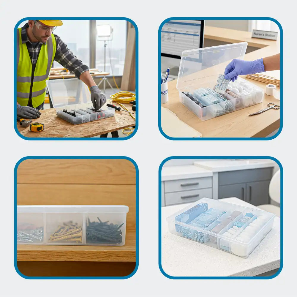 T-Series 6718TE (T806) Translucent 6 Compartment Box