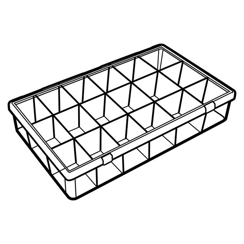 6666DB (A618D) 18 Compartment A-Series Deep Compartment Box - closed view