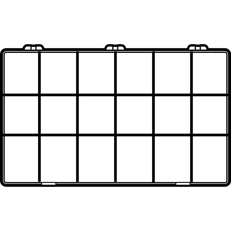 6666DK (K618D) K-Series Deep 18 compartment box top view