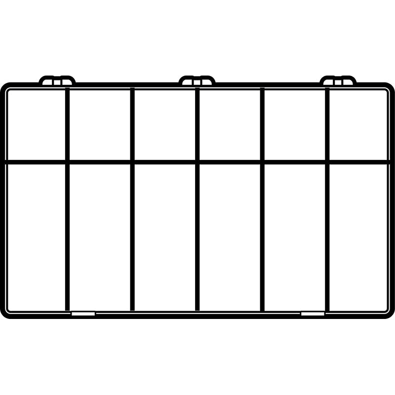 6713DB (T612D) T-Series Deep twelve compartment box - from above