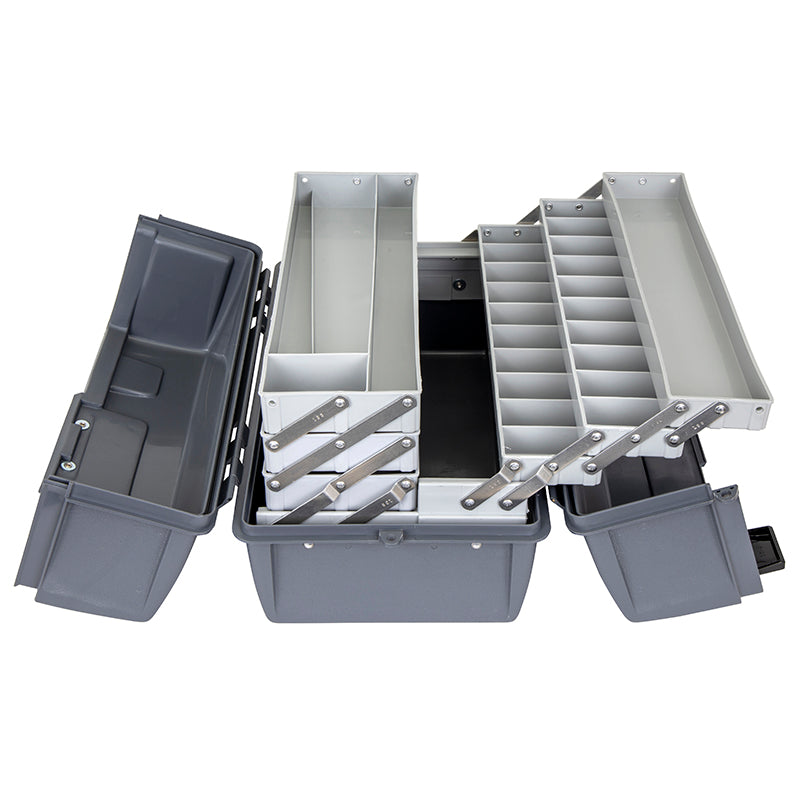 6756HS (19060-2) Utility Box with 6 Cantilever Trays with a total of 35 compartments in trays and 1 bulk storage compartment - One Side Open View