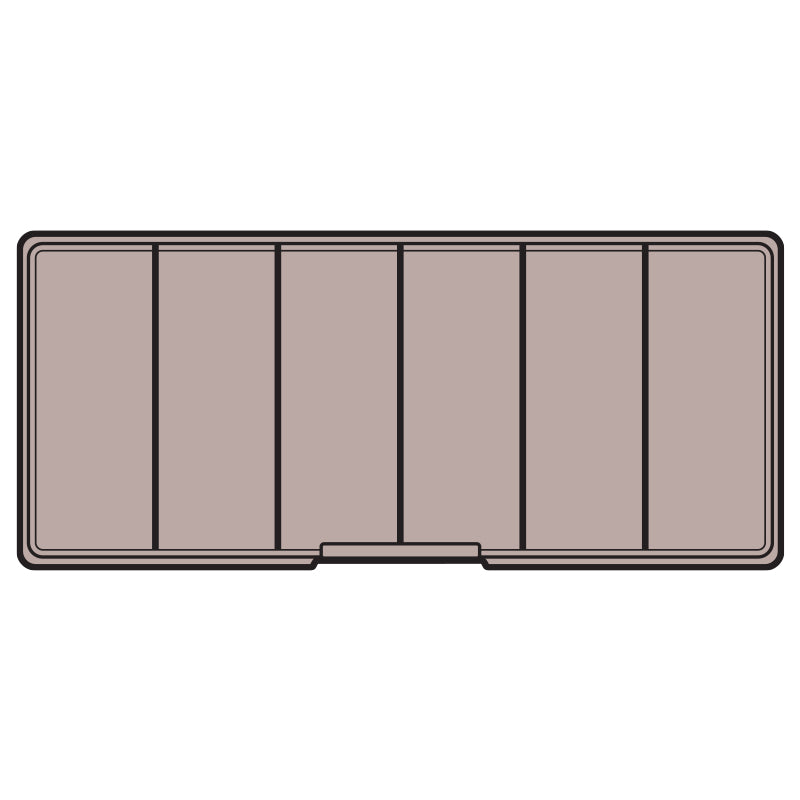 6660VA (V506-2) V-Series Six Compartment Box, Taupe in Color – From Above View