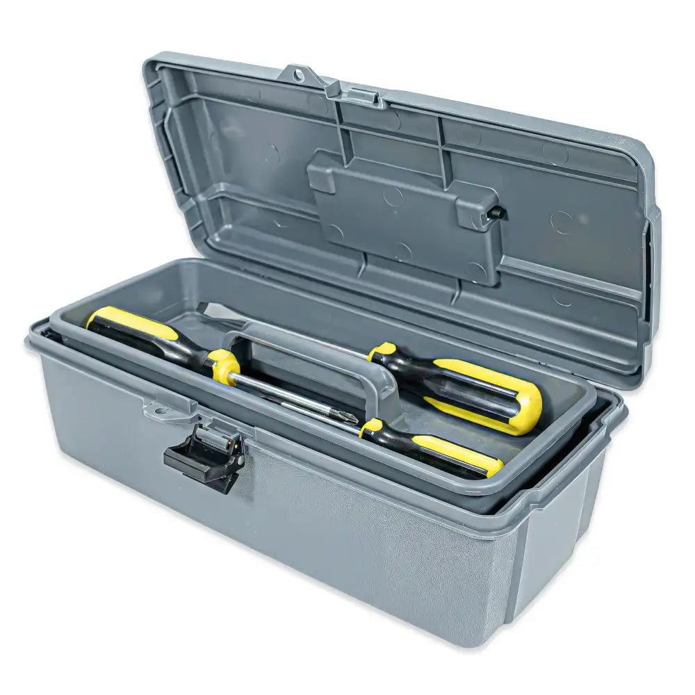 Gray Utility Box 6744HS (14800-2) with Open Interior & Lift-Out Tray