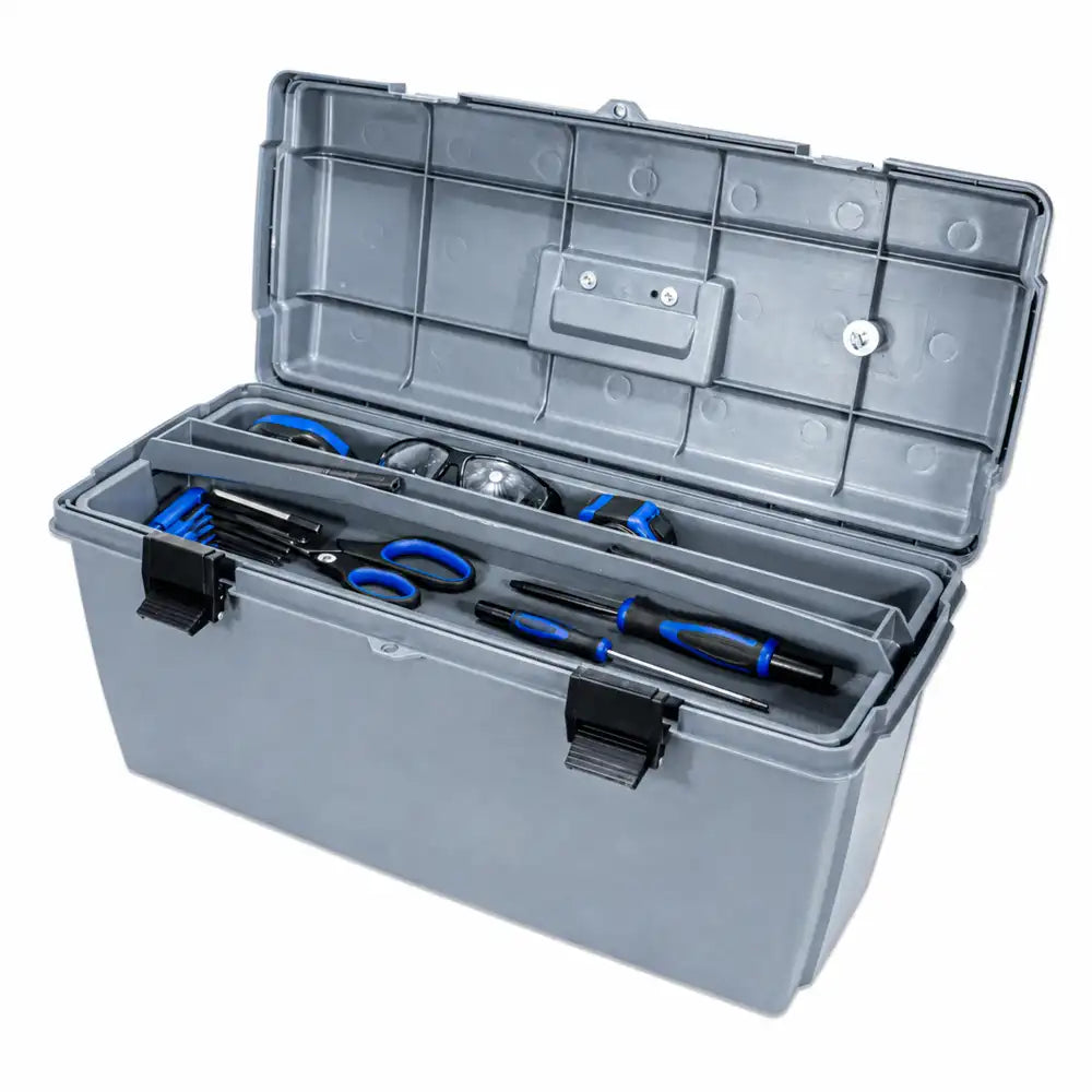 Gray Utility Box 6759HS (23800-2) with Open Interior & Lift-Out Tray