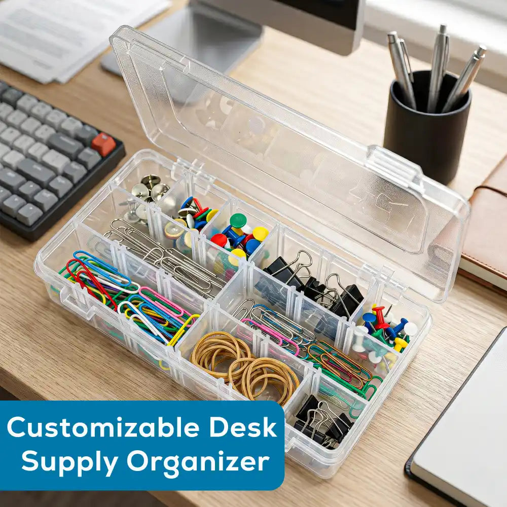 Tuff Tainer® Series 6703TE (T2003) Translucent 3 Compartment Box with Dividers