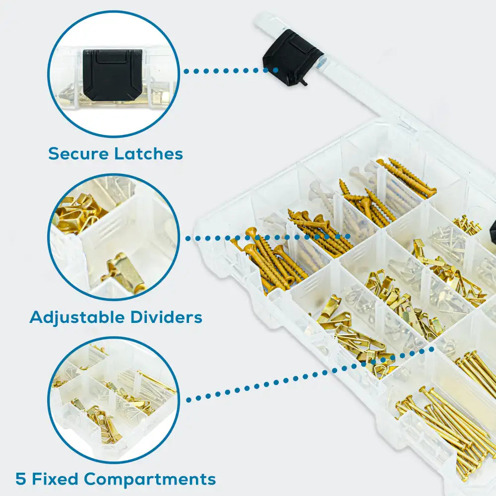 Tuff Tainer® Series 6744TE (T4004) Translucent 5 Compartment Box with Dividers