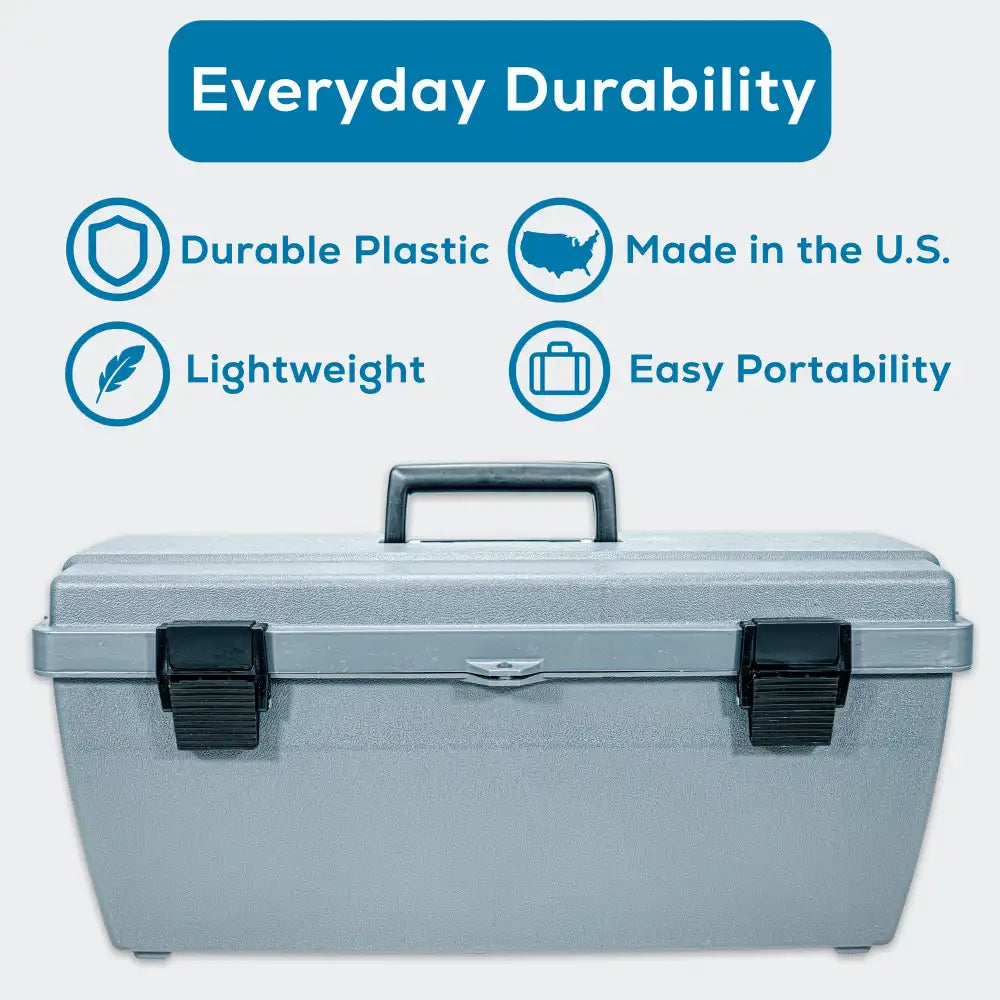 Gray Utility Box 6757HS (19800-2) with Open Interior & Lift-Out Tray
