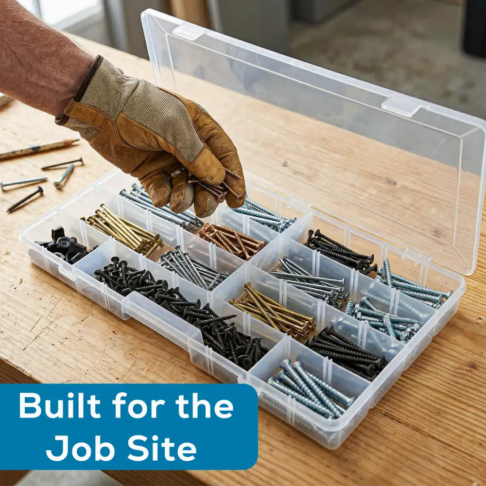 Tuff Tainer® Series 6760TE (T6004) Translucent 6 Compartment Box with Dividers