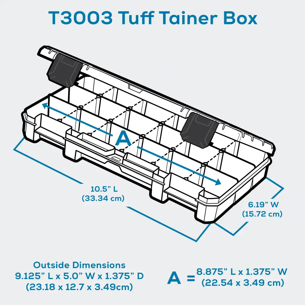 Tuff Tainer® Series 6707TE (T3003) Translucent 3 Compartment Box with Dividers