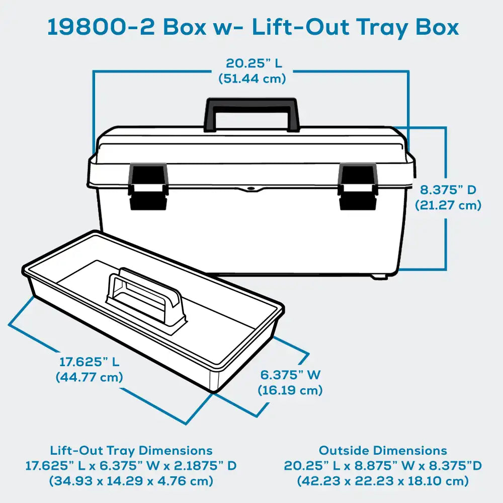 Gray Utility Box 6757HS (19800-2) with Open Interior & Lift-Out Tray