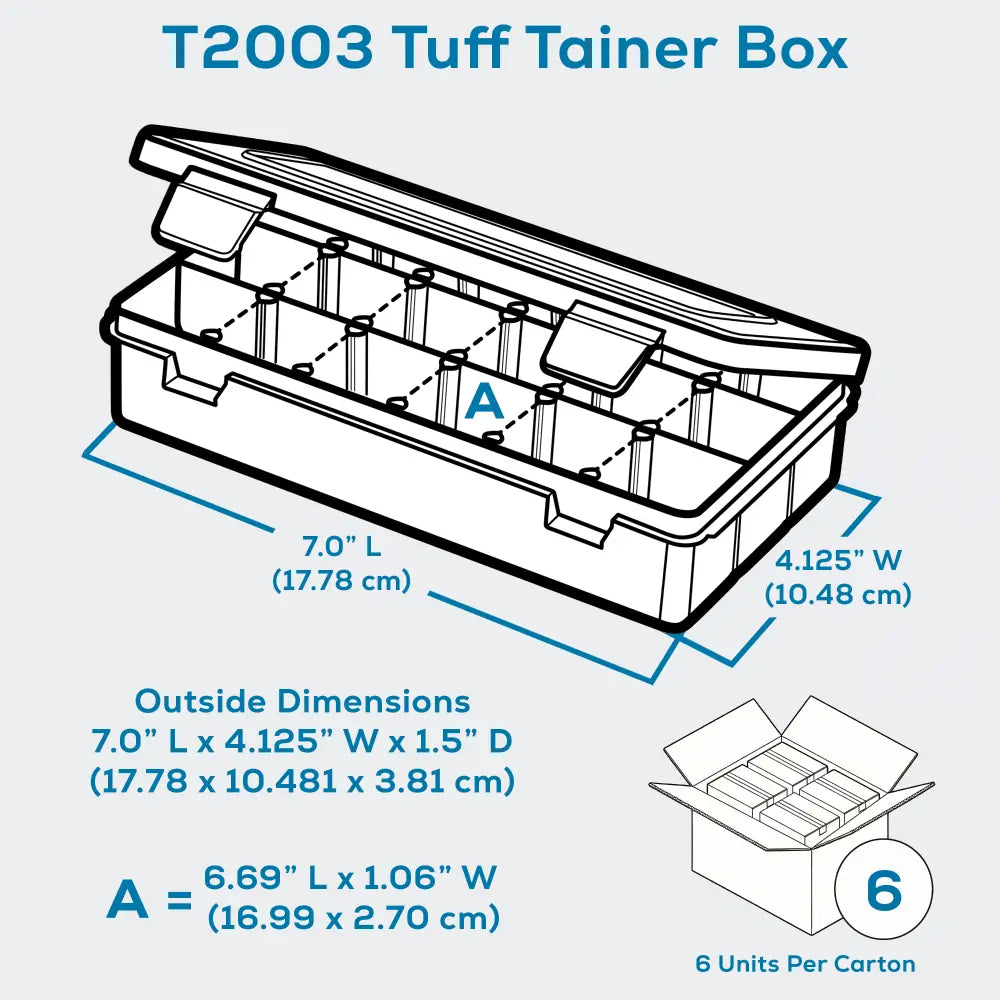 Tuff Tainer® Series 6703TE (T2003) Translucent 3 Compartment Box with Dividers