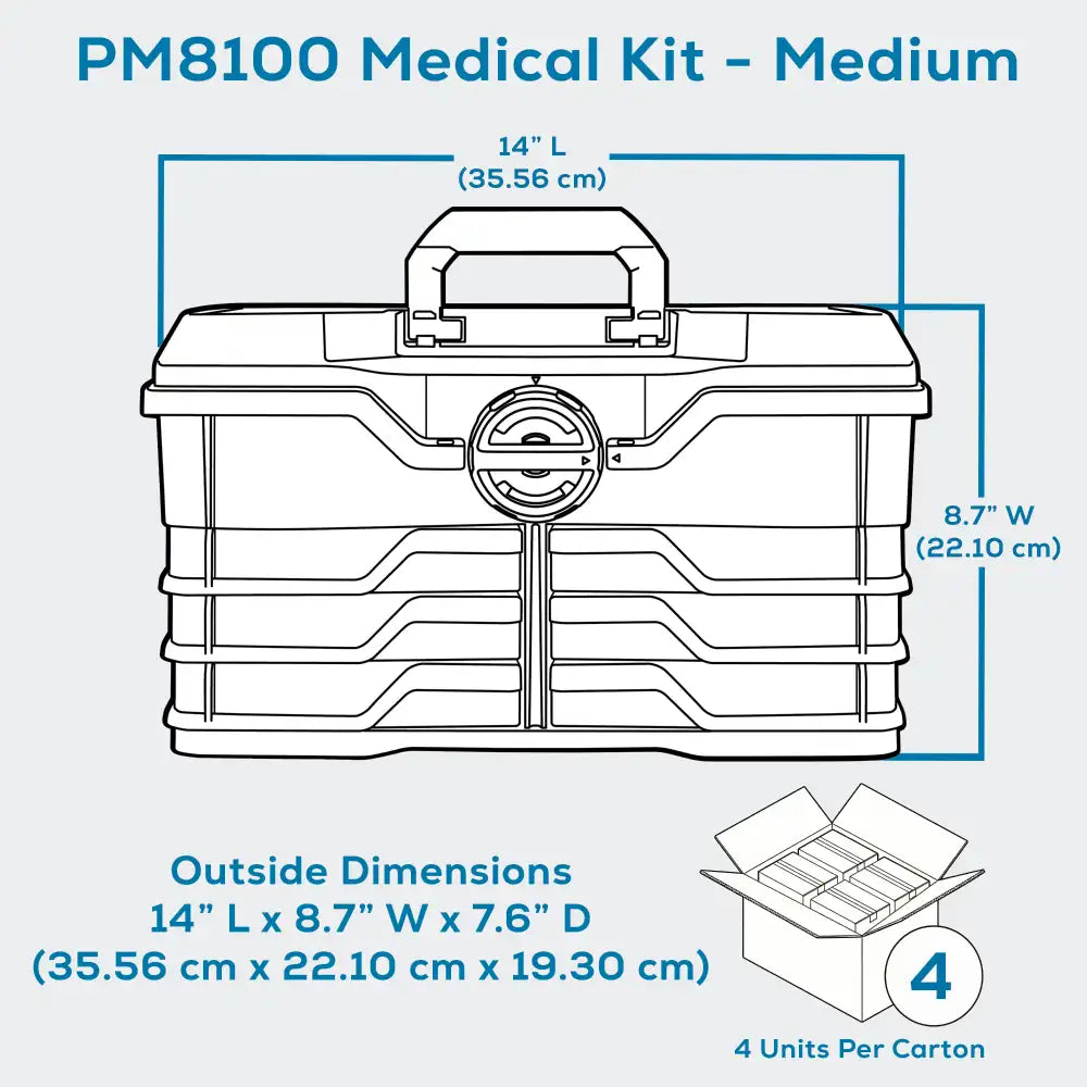 NextMed™ 6788PM (PM8100) 4 Tray First Aid Medical Case