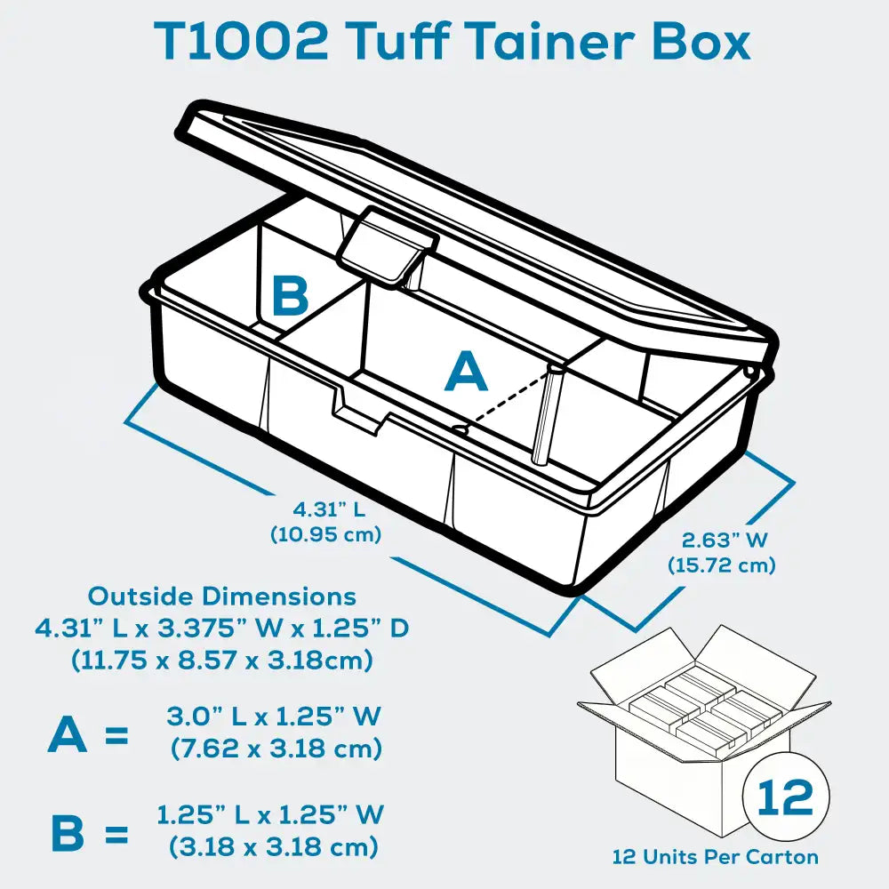 Tuff Tainer® Series 6709TE (T1002) Translucent 4 Compartment Box with Dividers