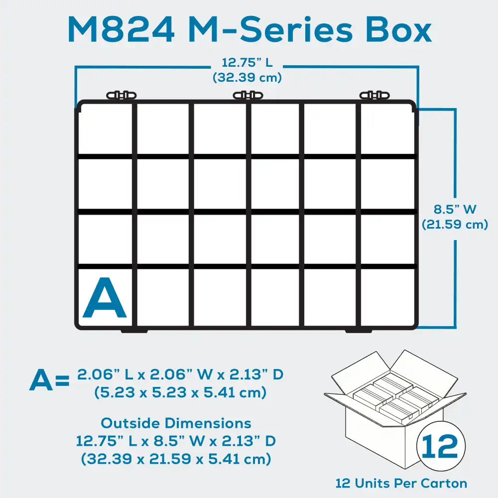 M-Series 6726TF (M824) Opaque Safety Yellow 24 Compartment Box