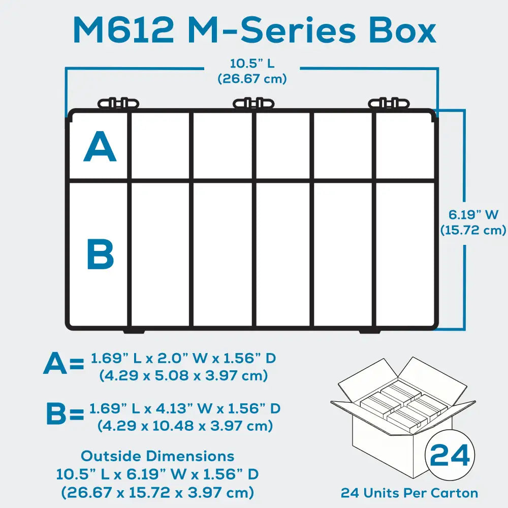 M-Series 6712TF (M612) Opaque Safety Yellow 12 Compartment Box