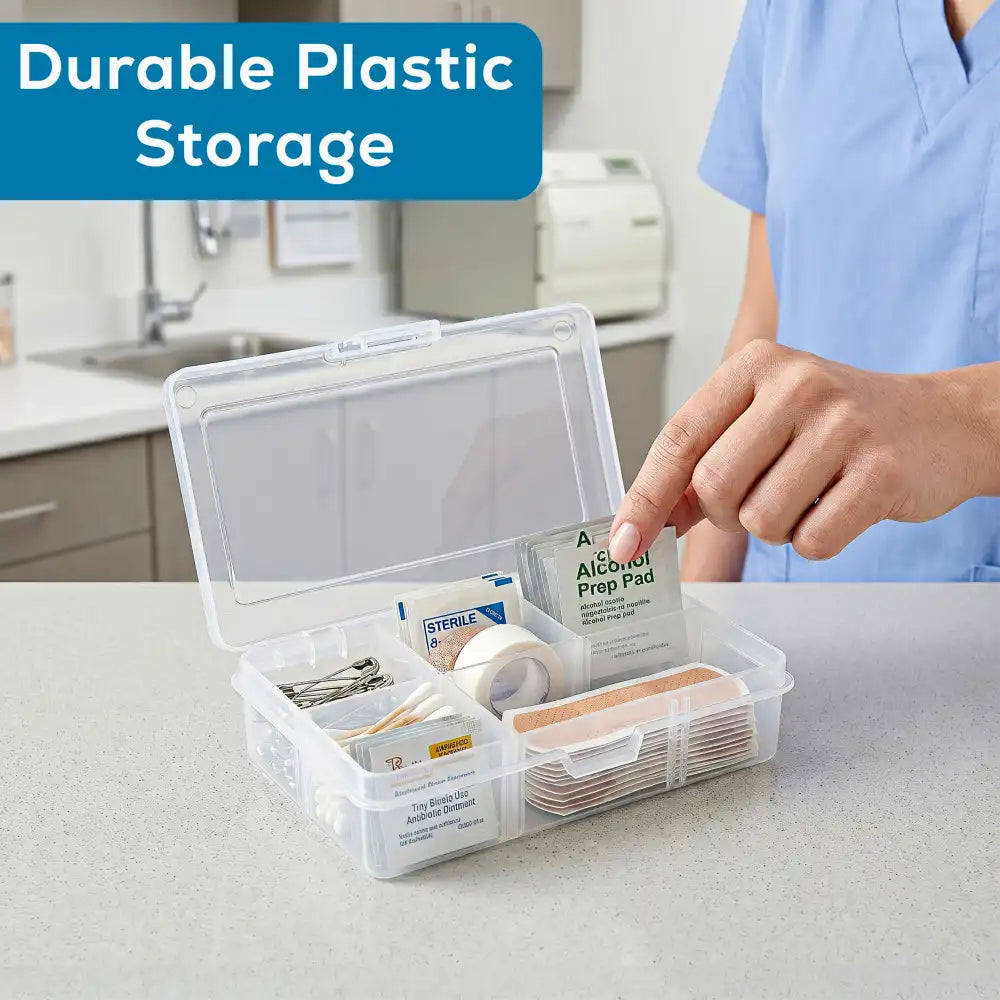 Tuff Tainer® Series 6709TE (T1002) Translucent 4 Compartment Box with Dividers