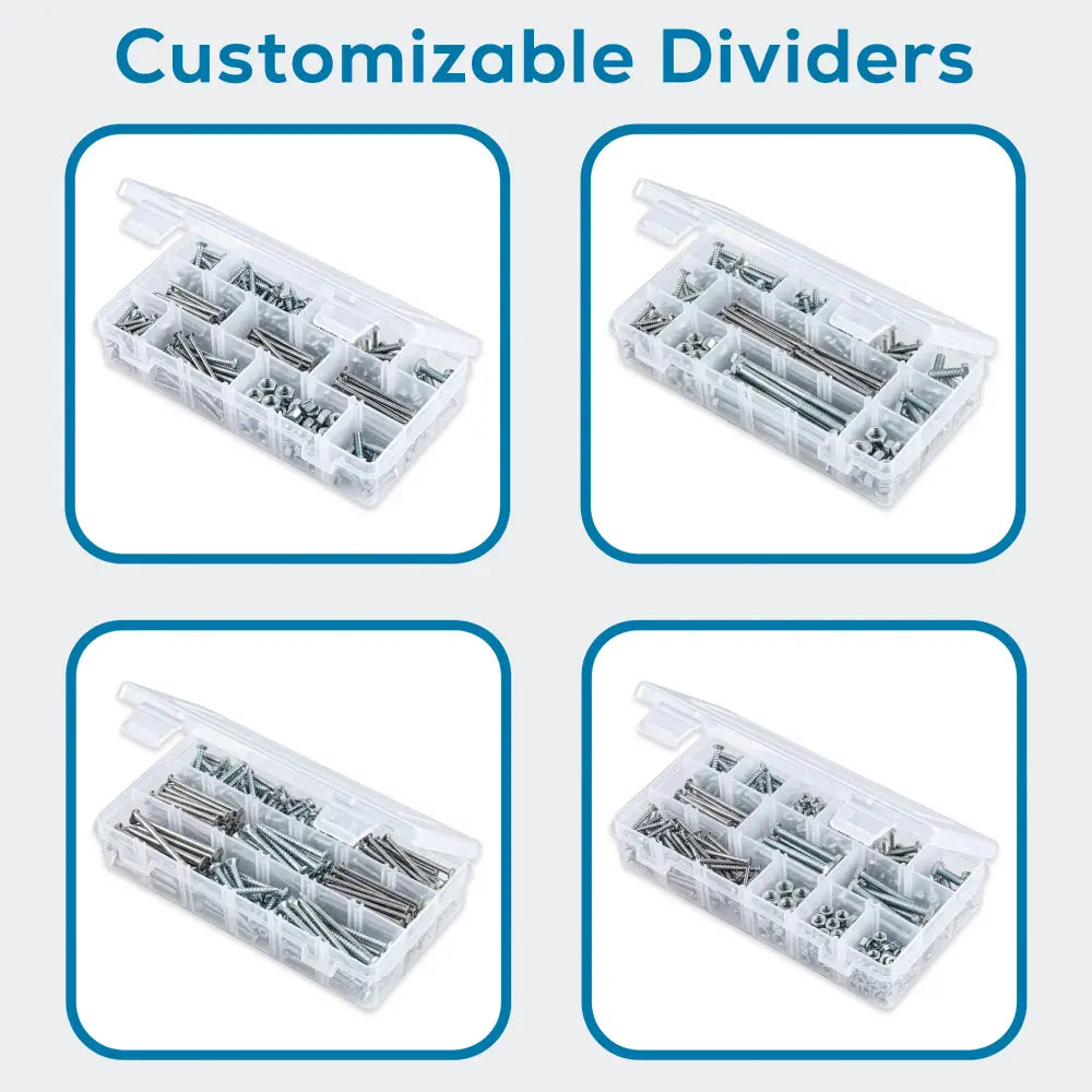 Tuff Tainer® Series 6703TE (T2003) Translucent 3 Compartment Box with Dividers