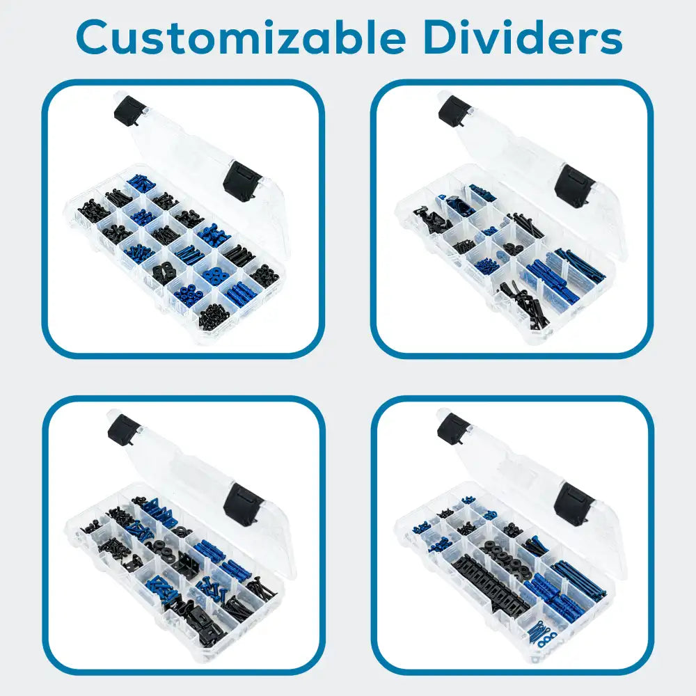 Tuff Tainer® Series 6707TE (T3003) Translucent 3 Compartment Box with Dividers
