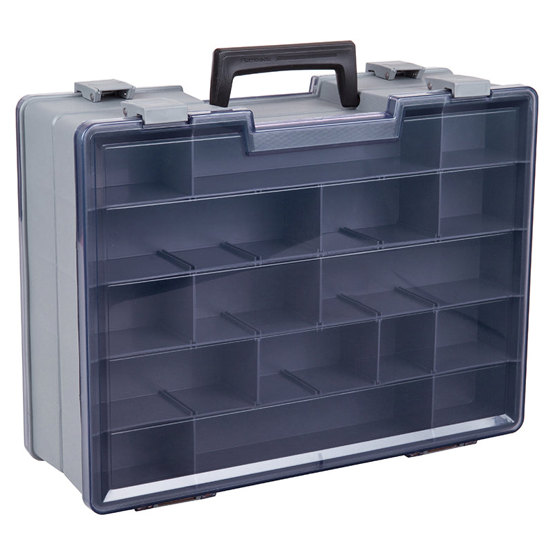 6773AB (725-2) Double-sided Small Industrial Satchel Compartment Case shown closed with divided side facing front