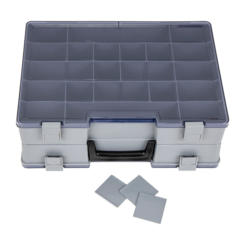 6773AB (725-2) Double-sided Small Industrial Satchel Compartment Case shown closed with divided side up