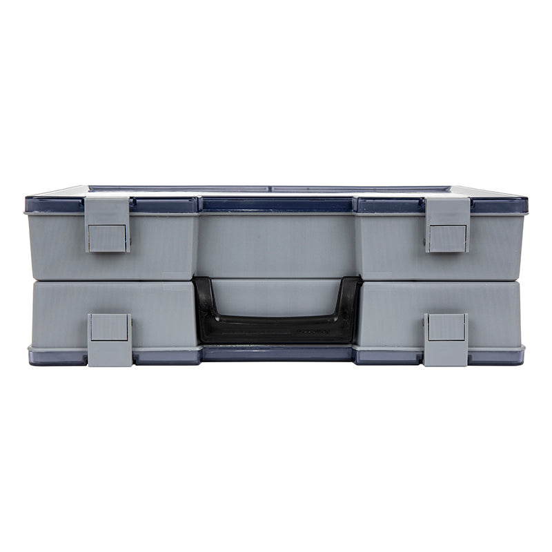 6772AD (748-2) Double-sided Small Industrial Satchel Compartment Case shown closed handle and latch view