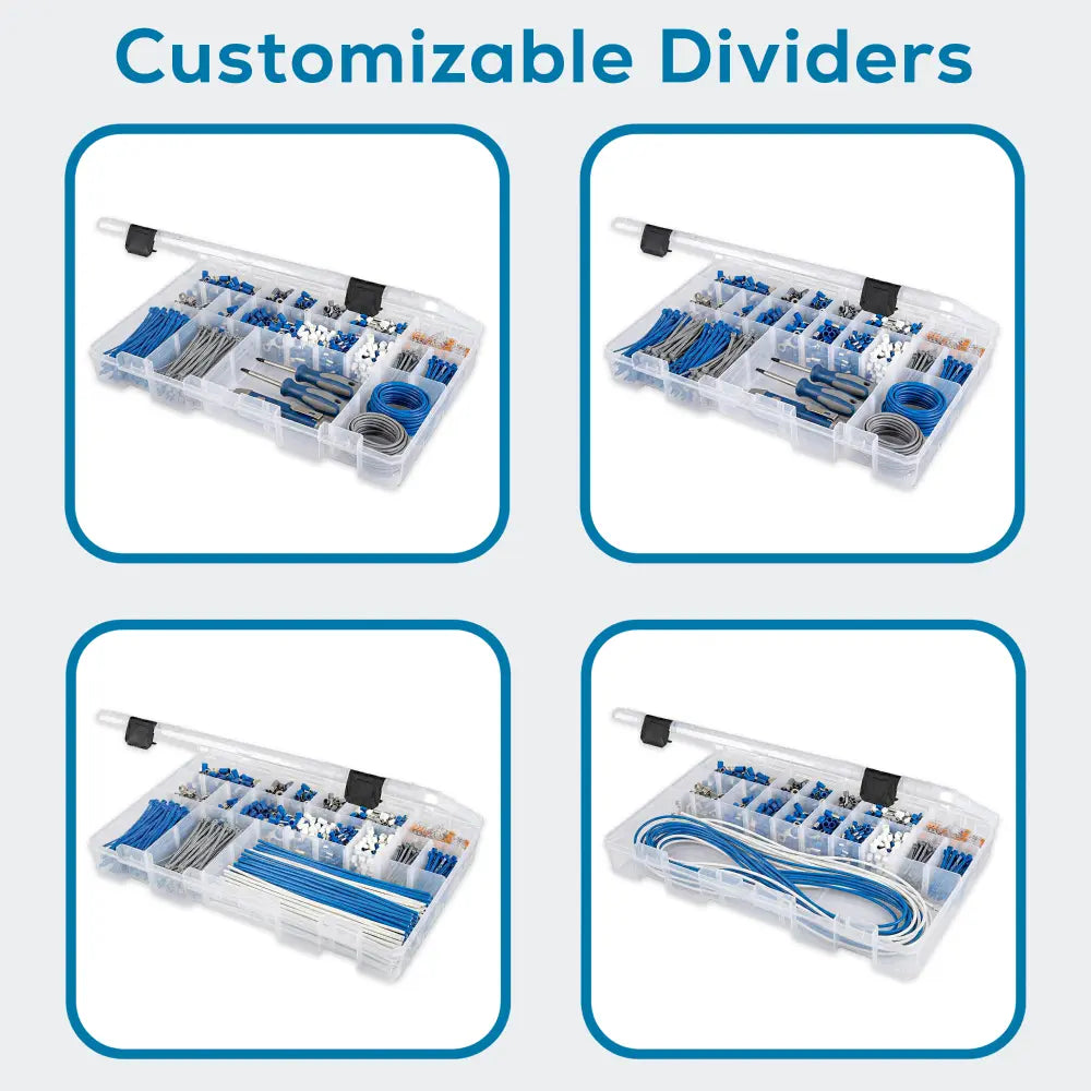 Tuff Tainer® Series 6753TE (T5003) Translucent 3 Compartment Box with Dividers