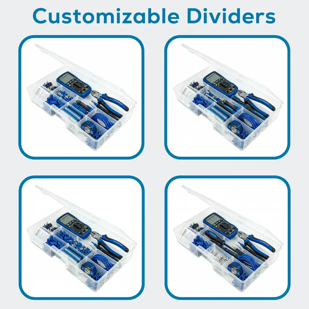Tuff Tainer® Series 6773TE (T7003) Translucent 6 Compartment Box with Dividers