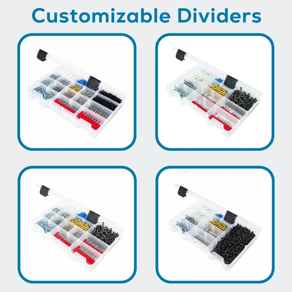 Tuff Tainer® Series 6744TE (T4004) Translucent 5 Compartment Box with Dividers