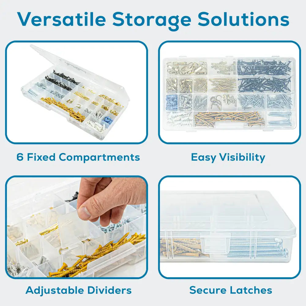 Tuff Tainer® Series 6760TE (T6004) Translucent 6 Compartment Box with Dividers