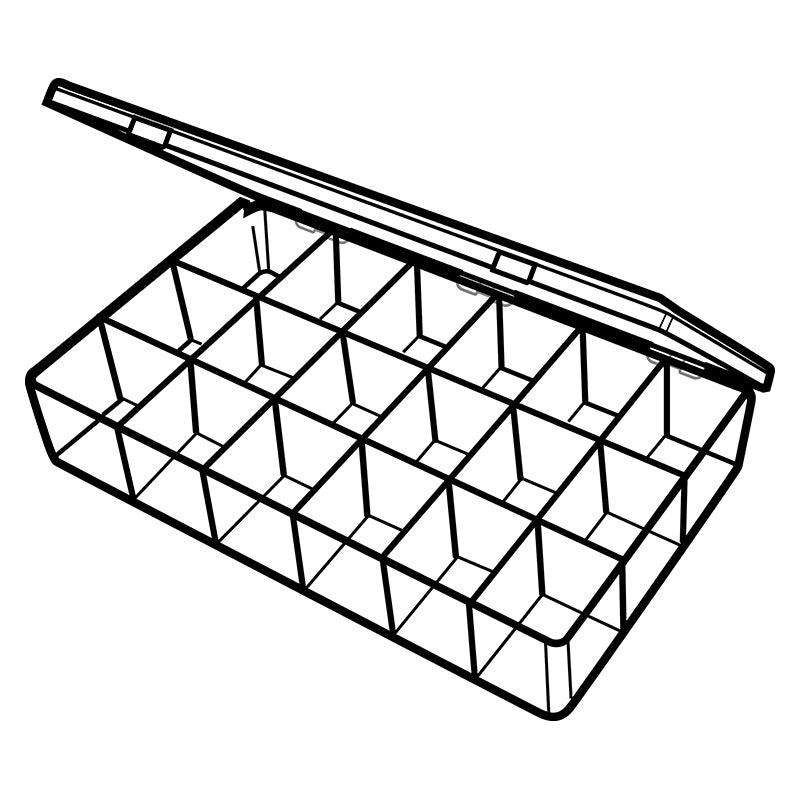 6666DB (A618D) 18 Compartment A-Series Deep Compartment Box - open view