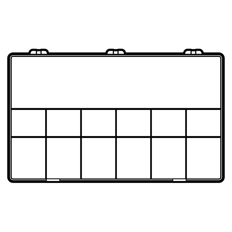 6668CB (A623) A-Series 13 compartment box from above  view