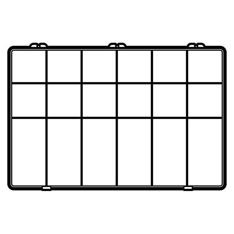 6678CB (A818) A-Series 18 compartment box from above view