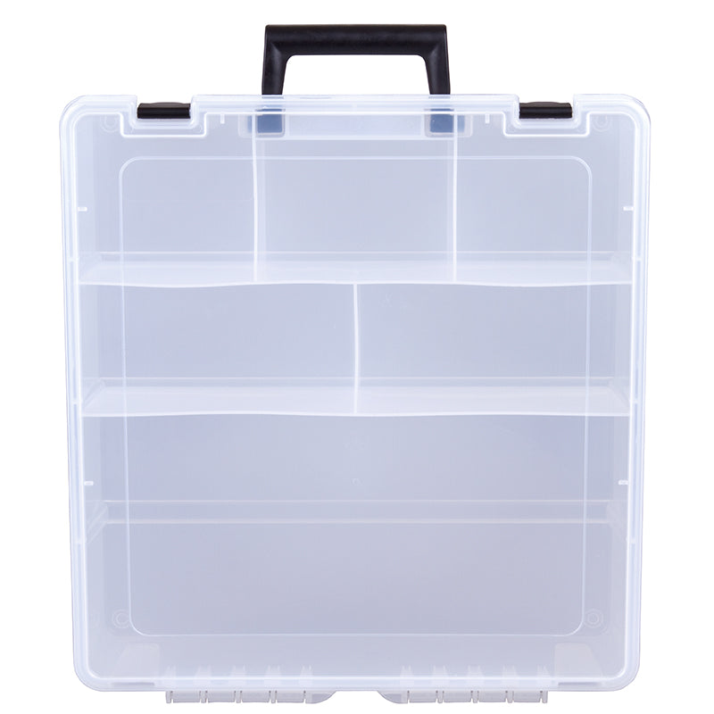 6996TE (T9006) Deep Super Satchel Compartment Case - 6 fixed compartments, on end view