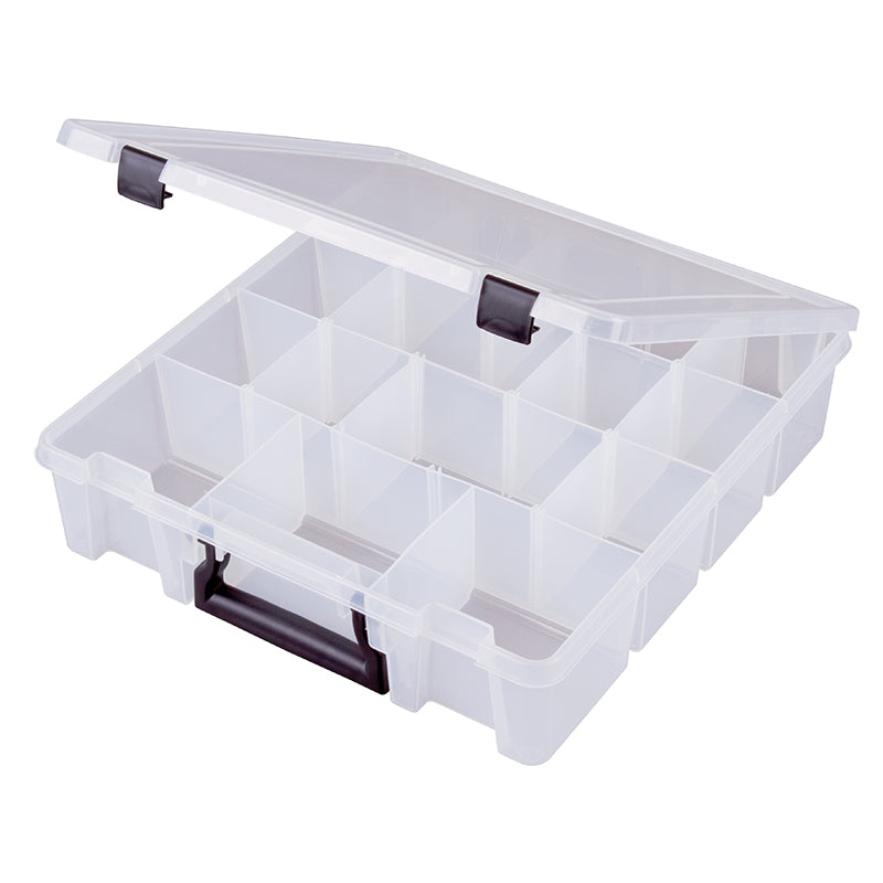 6997TE (T9007) Deep Super Satchel Compartment Case - 6 fixed compartments, with removable dividers, open view