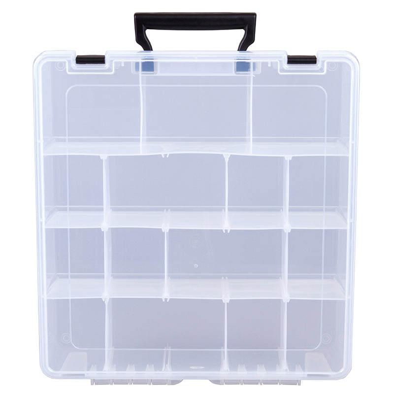 6997TE (T9007) Deep Super Satchel Compartment Case - 6 fixed compartments, with removable dividers, on end view