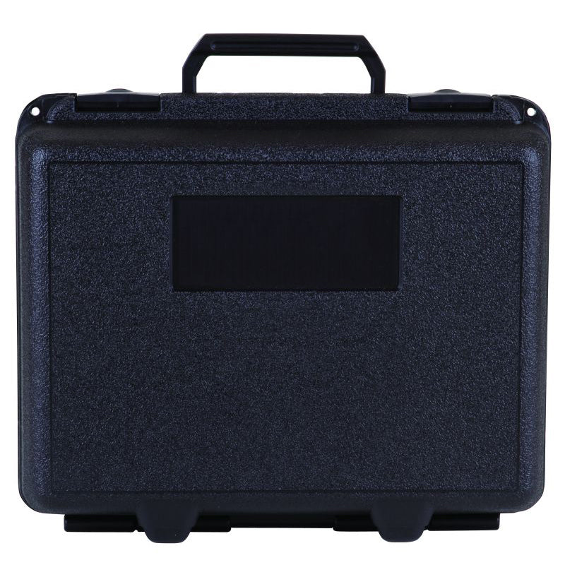 50290F Infinity 12 (FQ 4.5) Integral Hinge Case with Foam Interior – Closed Front View Showing Label Area and Lock Tabs