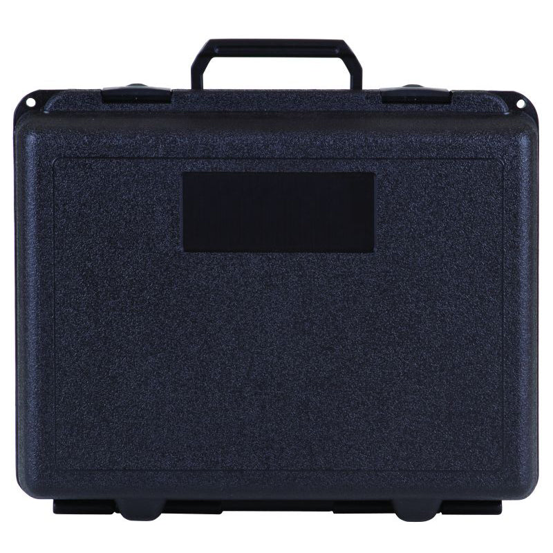 50330F Infinity 14 (FV 4) Integral Hinge Case with Foam Interior – Closed Front View Showing Label Area and Lock Tabs